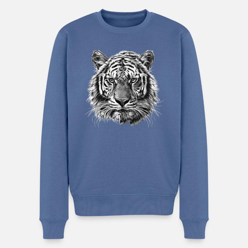 Sibirische Tiger Sibirischer Tiger - Männer Premium Bio Pullover - Taubenblau