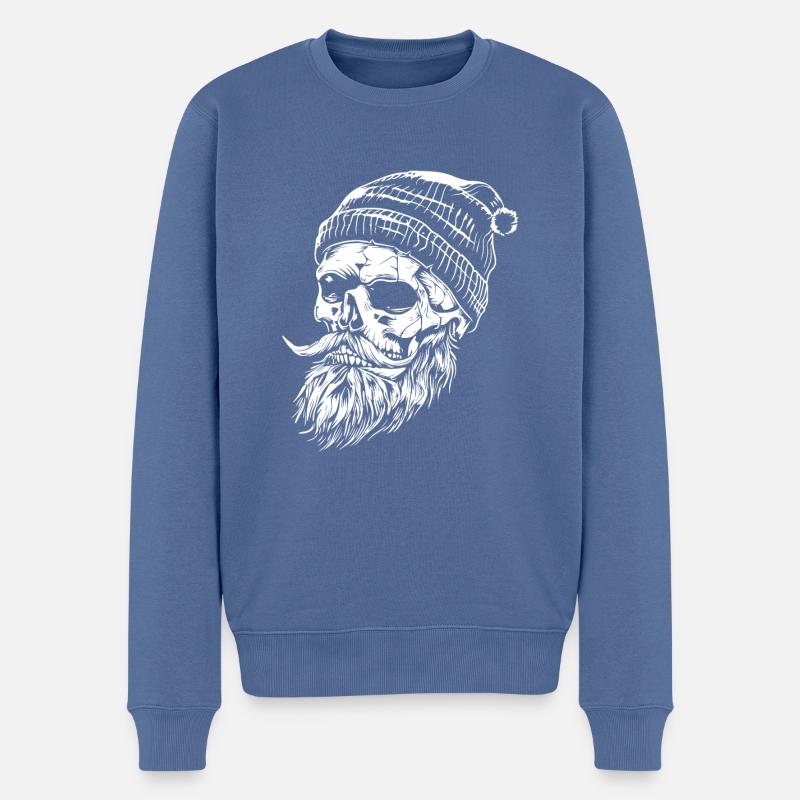 Bûcheron Crâne Bûcheron - Pull Premium bio Homme - bleu pigeon