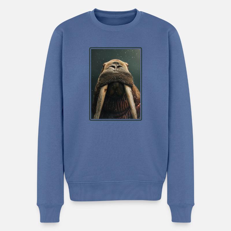 Walrus Walrosse Walross - Männer Premium Bio Pullover - Taubenblau