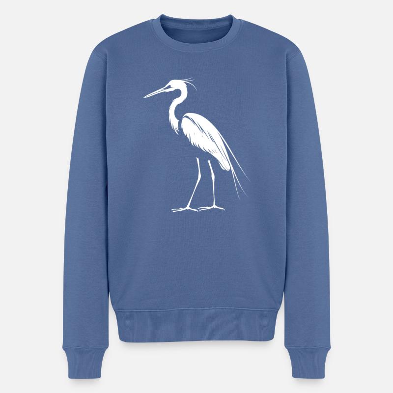 Héron Reiher - Pull Premium bio Homme - bleu pigeon