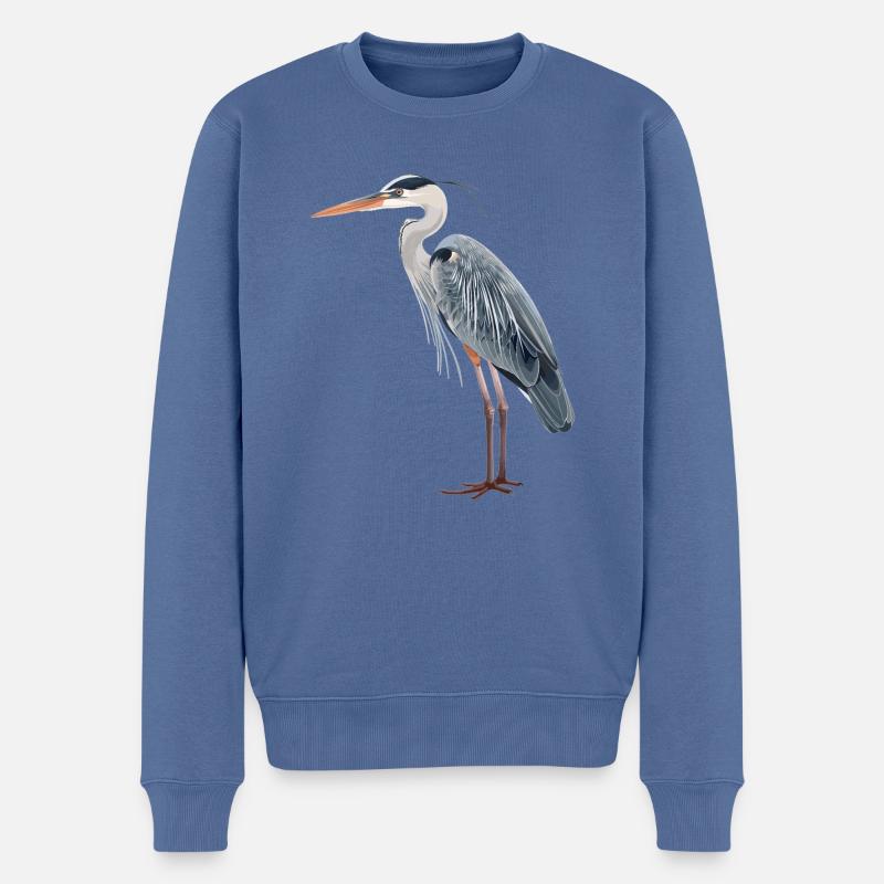 Héron Reiher - Pull Premium bio Homme - bleu pigeon