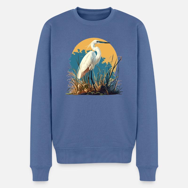 Héron Reiher - Pull Premium bio Homme - bleu pigeon