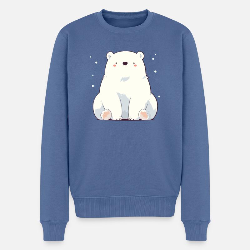Polar Bear Eisbären Eisbär - Männer Premium Bio Pullover - Taubenblau