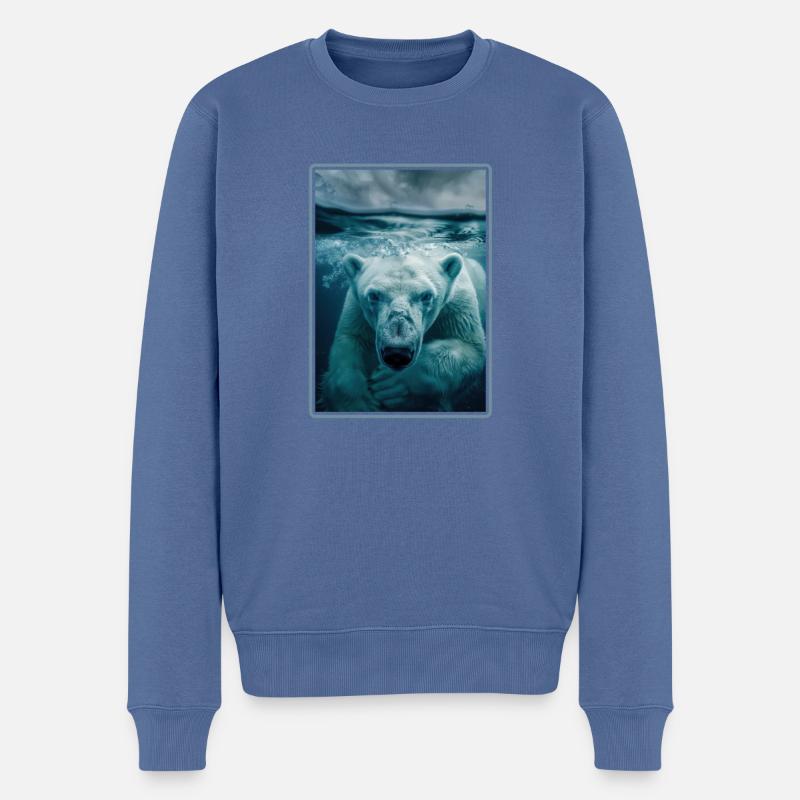 Polar Bear Eisbären Eisbär - Männer Premium Bio Pullover - Taubenblau