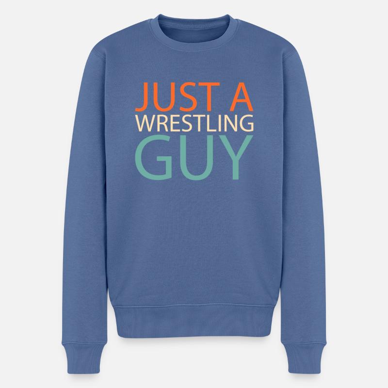 Lutteur Juste un lutteur - Pull Premium bio Homme - bleu pigeon
