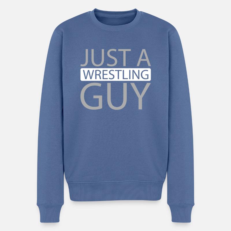 Lutteur Juste un lutteur - Pull Premium bio Homme - bleu pigeon