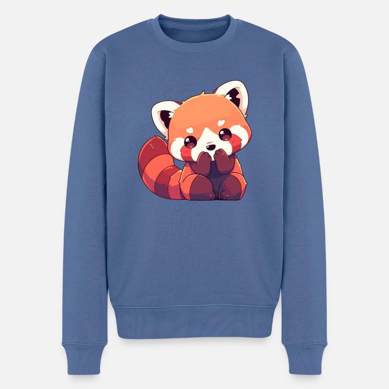 Red Panda Kleine Pandas Kleiner Roter Panda - Männer Premium Bio Pullover - Taubenblau