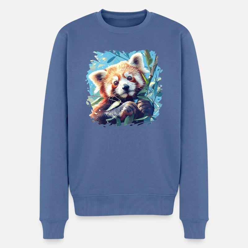 Red Panda Kleine Pandas Kleiner Roter Panda - Männer Premium Bio Pullover - Taubenblau
