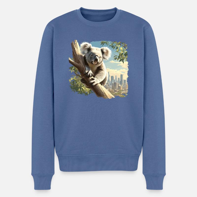 Koalas Koala - Pull Premium bio Homme - bleu pigeon
