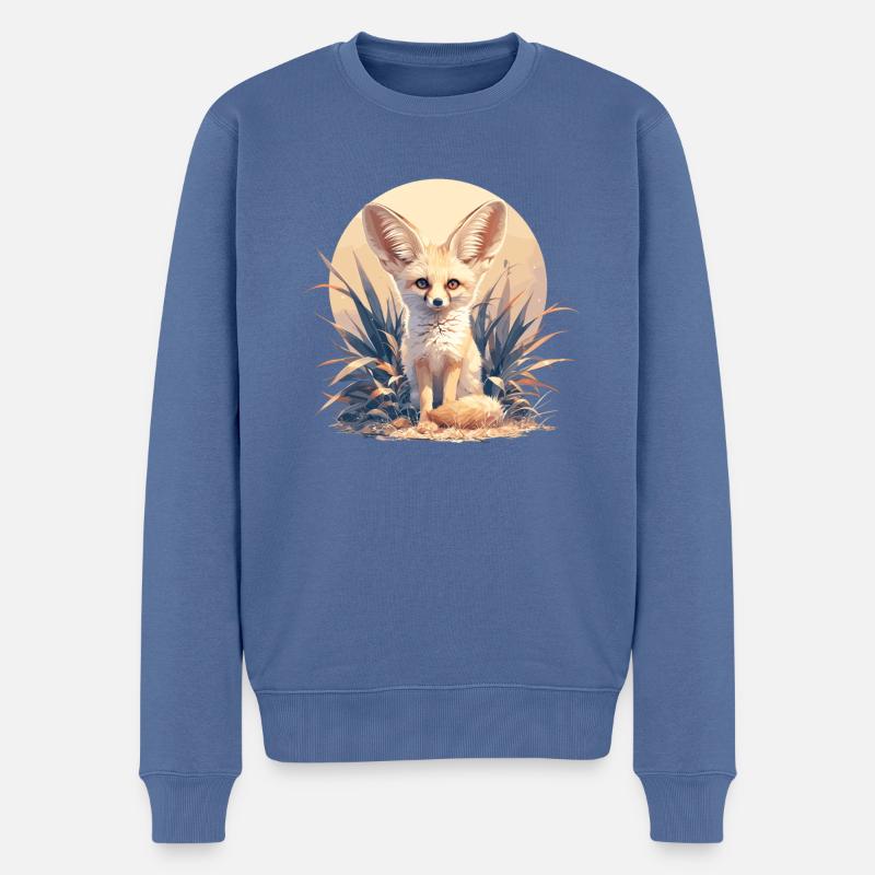 Fennec Fox Fenneks Fennek - Männer Premium Bio Pullover - Taubenblau