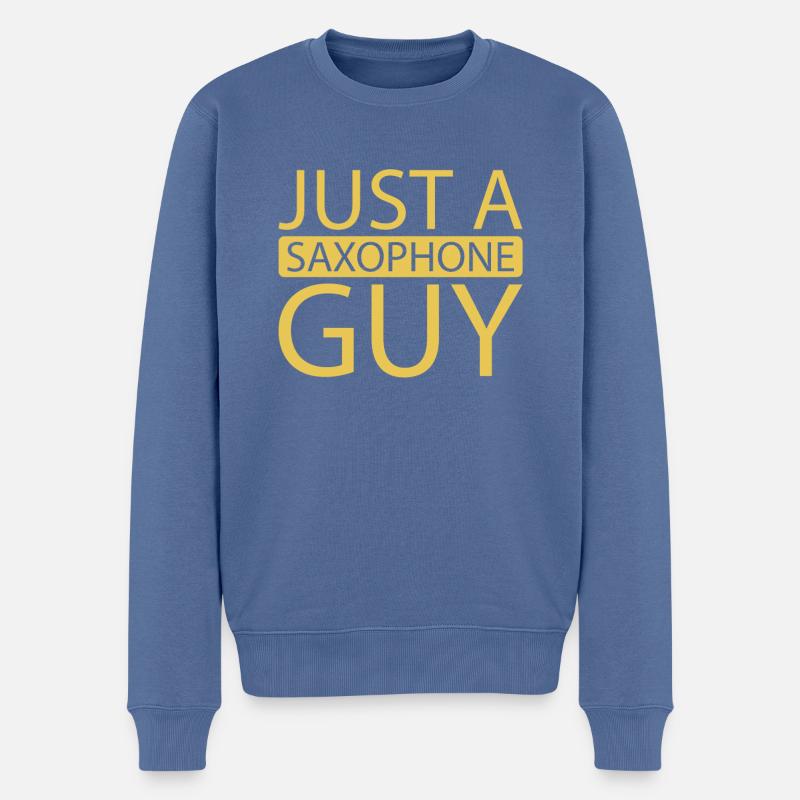 Saxophon Saxofon Juste un saxophone - Pull Premium bio Homme - bleu pigeon