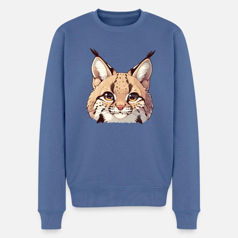 Lynx Luchse Luchs - Männer Premium Bio Pullover - Taubenblau