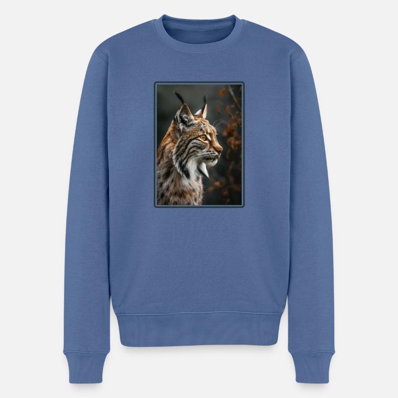 Lynx Luchse Luchs - Pull Premium bio Homme - bleu pigeon