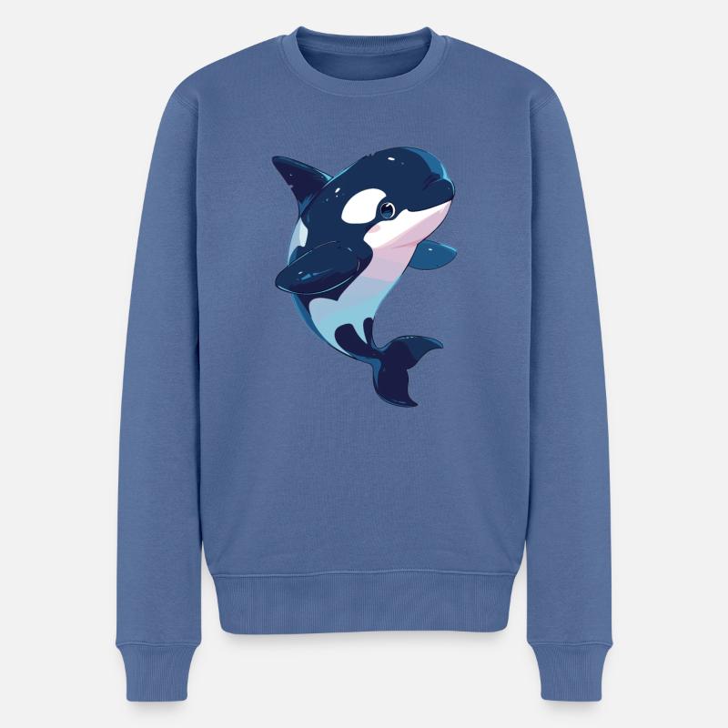 Orcas Orca - Männer Premium Bio Pullover - Taubenblau