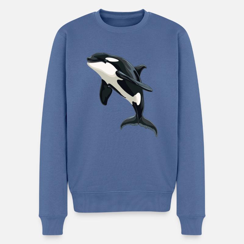 Orques Orques - Pull Premium bio Homme - bleu pigeon