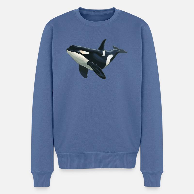 Orques Orques - Pull Premium bio Homme - bleu pigeon