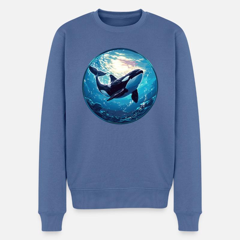 Orques Orques - Pull Premium bio Homme - bleu pigeon