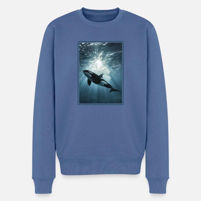 Orques Orques - Pull Premium bio Homme - bleu pigeon