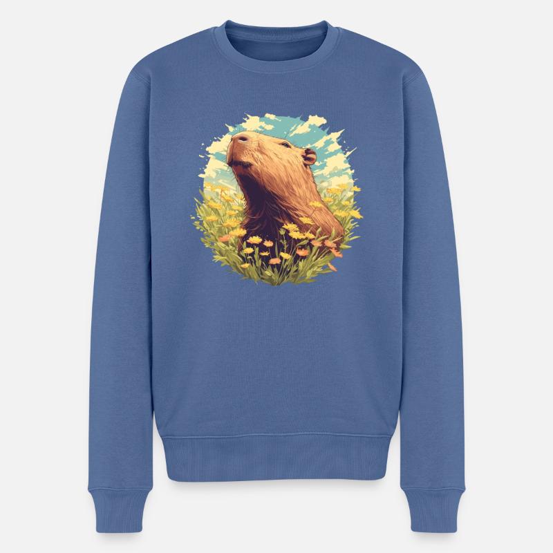 Capybaras Capybara - Pull Premium bio Homme - bleu pigeon