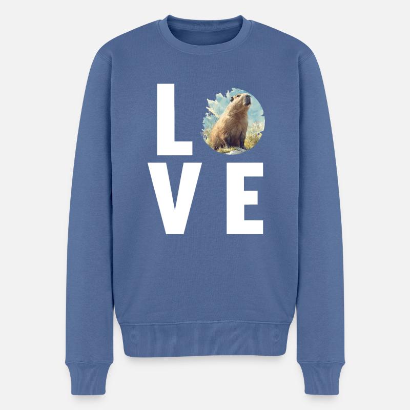 Capybaras Capybara - Männer Premium Bio Pullover - Taubenblau