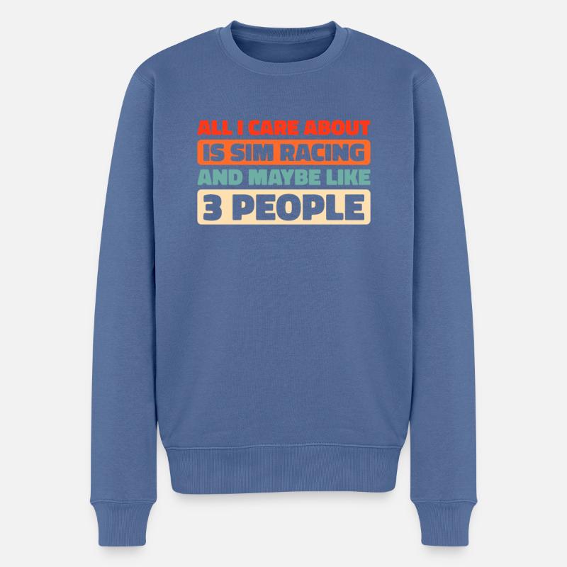 Sim Racing - Pull Premium bio Homme - bleu pigeon