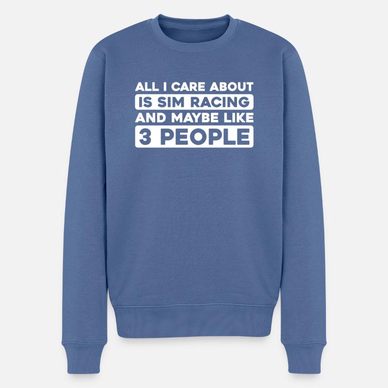 Sim Racing - Pull Premium bio Homme - bleu pigeon