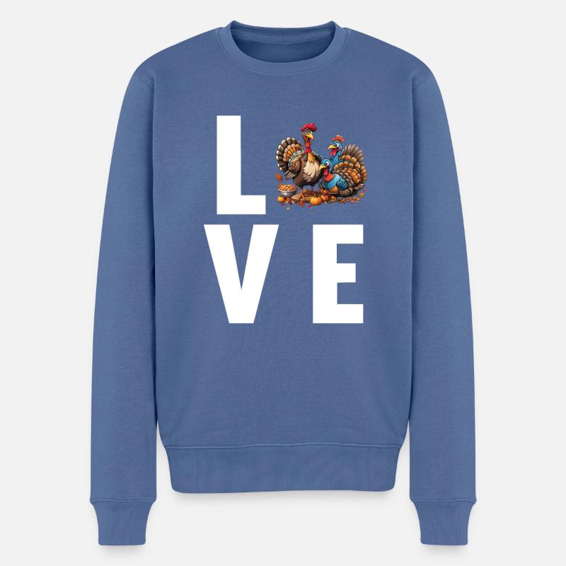 Turkey Truthähne Truthahn - Männer Premium Bio Pullover - Taubenblau