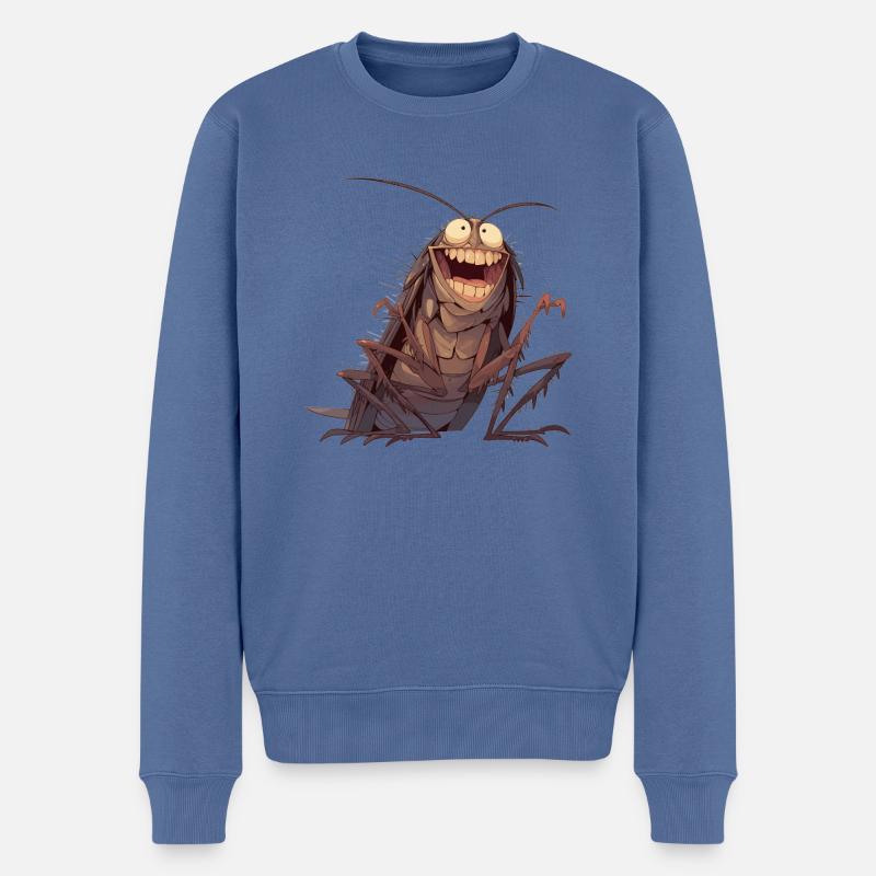 cafard, cafards, cafards - Pull Premium bio Homme - bleu pigeon
