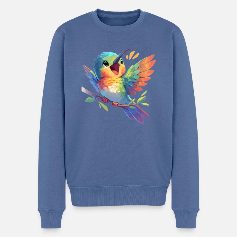 Hummingbird Kolibris Kolibri - Männer Premium Bio Pullover - Taubenblau