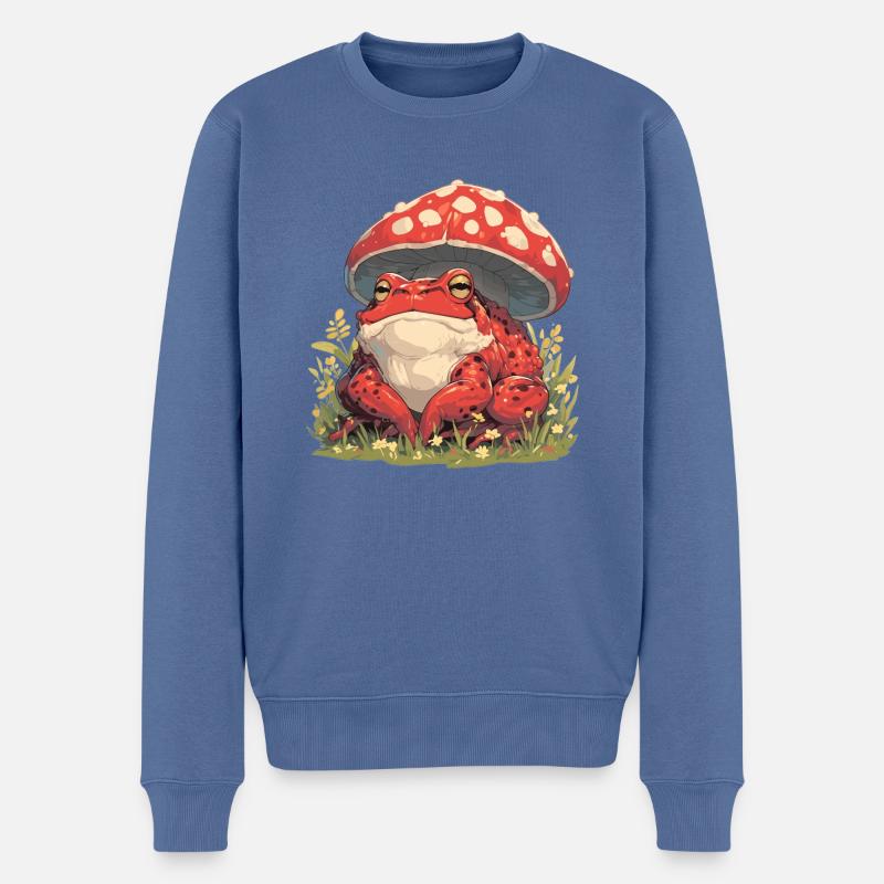 Toad Kröten Kröte - Männer Premium Bio Pullover - Taubenblau