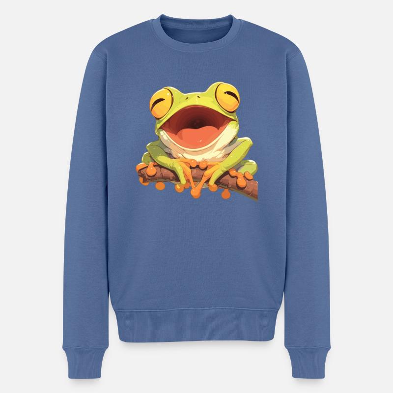 Tree Frog Laubfrösche Laubfrosch - Männer Premium Bio Pullover - Taubenblau