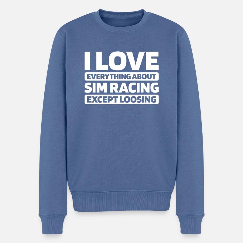 Sim Racing - Pull Premium bio Homme - bleu pigeon