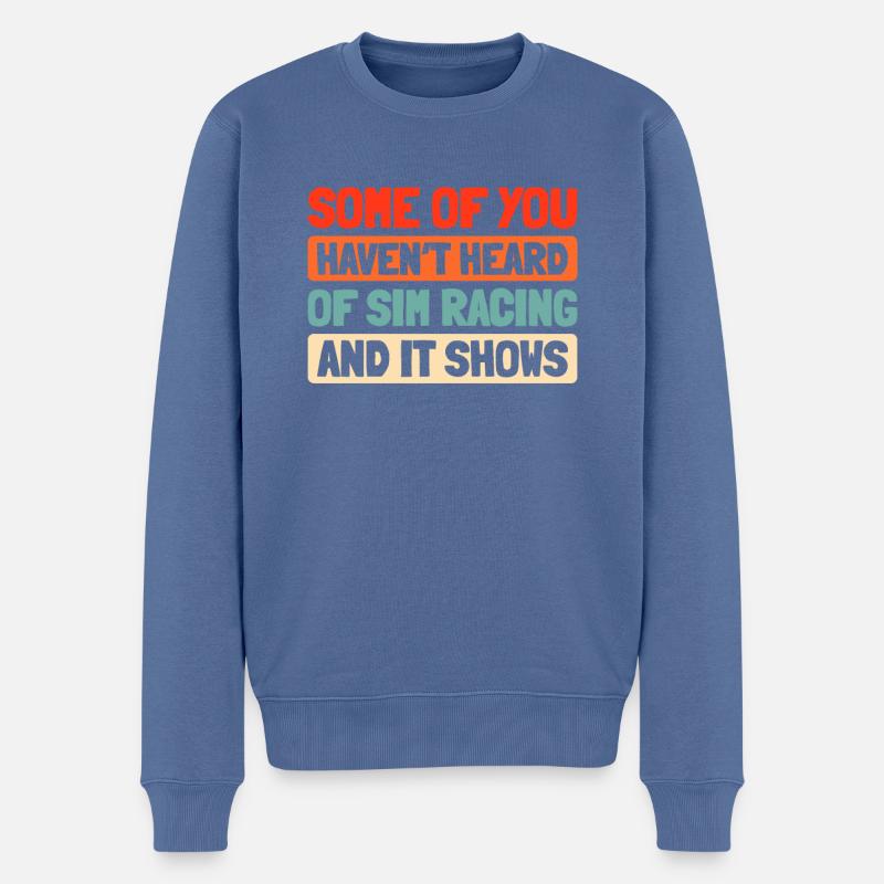 Sim Racing - Pull Premium bio Homme - bleu pigeon