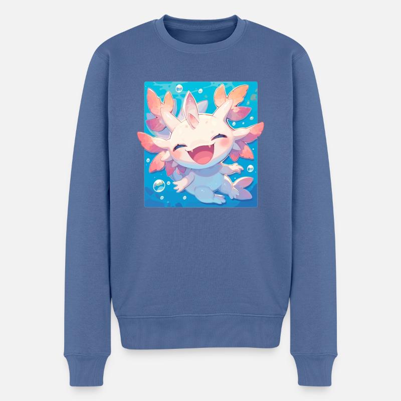 Axolotls Axolotl - Pull Premium bio Homme - bleu pigeon