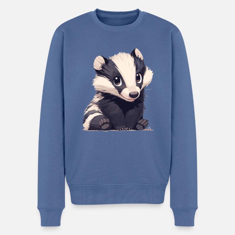 Badger Dachse Dachs - Männer Premium Bio Pullover - Taubenblau