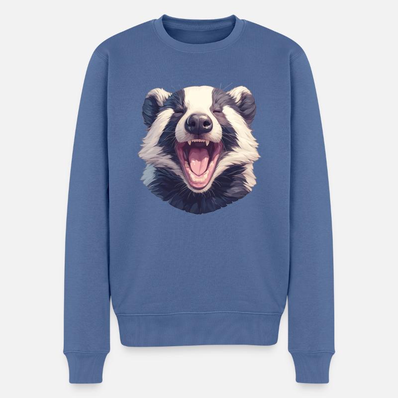 Blaireau Dachse Dachs - Pull Premium bio Homme - bleu pigeon