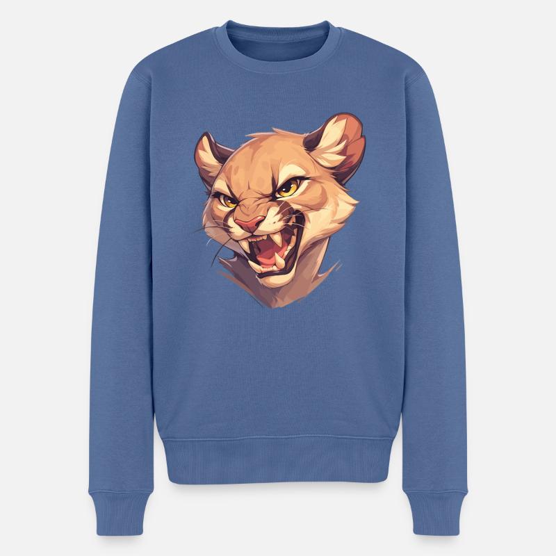 Cougar Berglöwen Berglöwe - Männer Premium Bio Pullover - Taubenblau