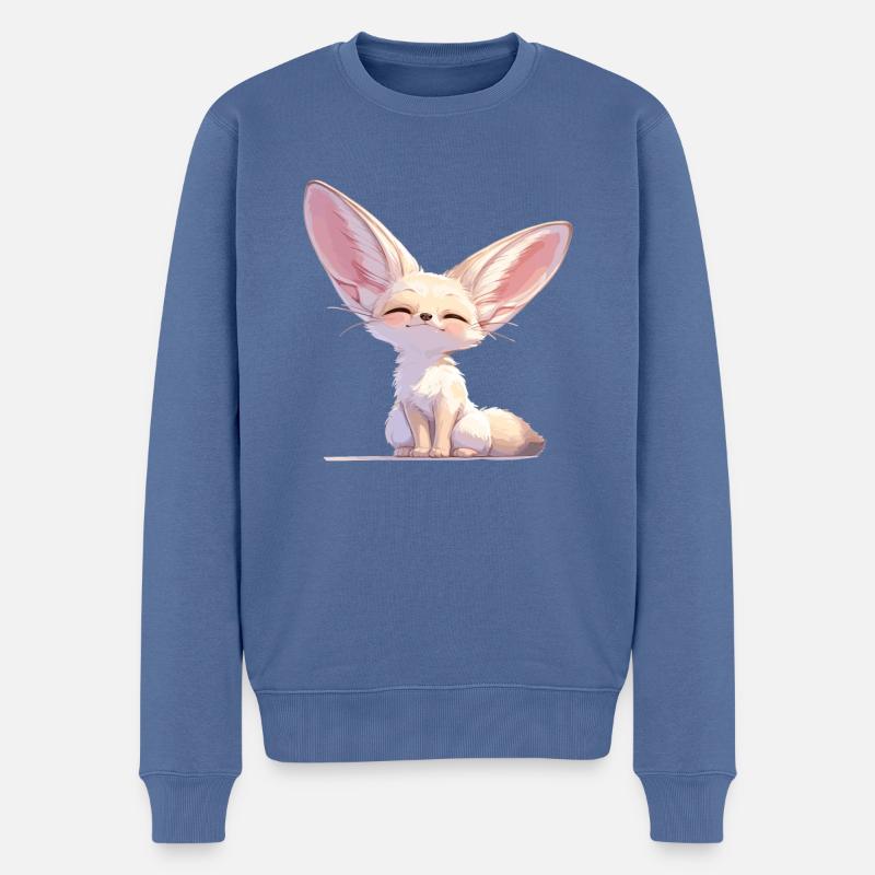 Fennec Fox Fennek Füchse Fennek Fuchs - Männer Premium Bio Pullover - Taubenblau