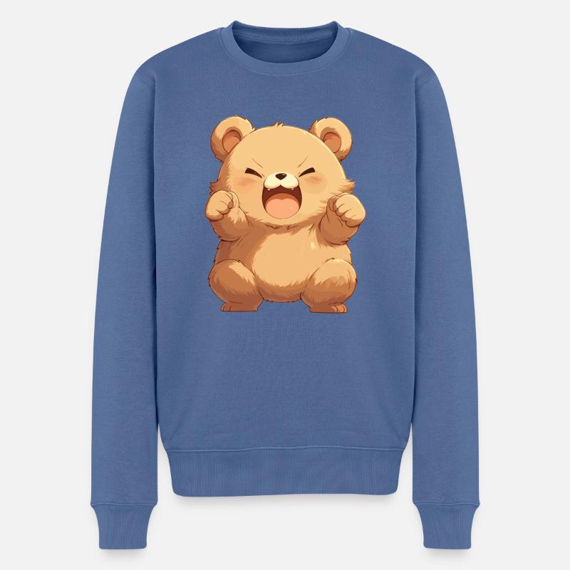 Ours Bären Bär - Pull Premium bio Homme - bleu pigeon