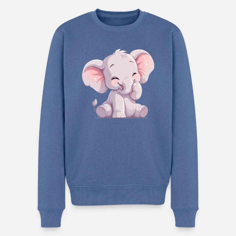 Elephant Elefanten Elefant - Pull Premium bio Homme - bleu pigeon