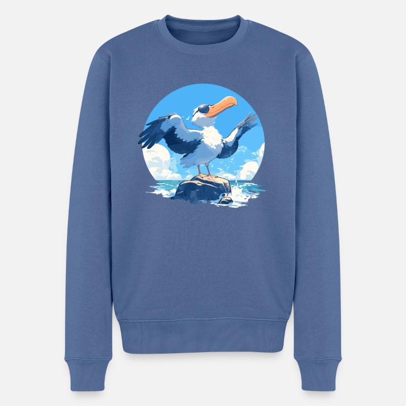 Albatros Albatros - Pull Premium bio Homme - bleu pigeon