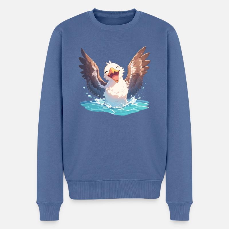 Albatrosse Albatross - Männer Premium Bio Pullover - Taubenblau