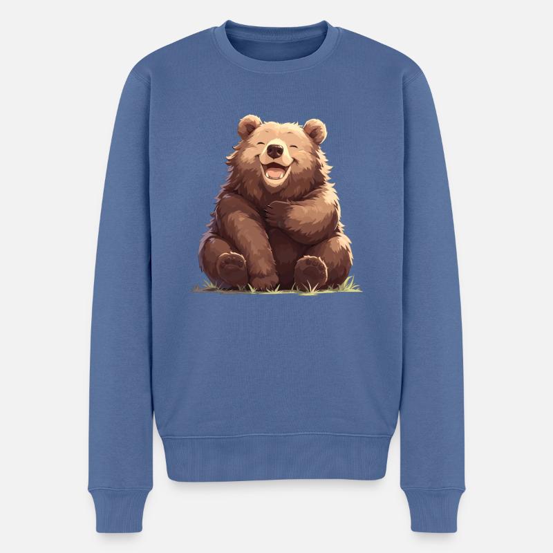 Ours Bären Bär - Pull Premium bio Homme - bleu pigeon