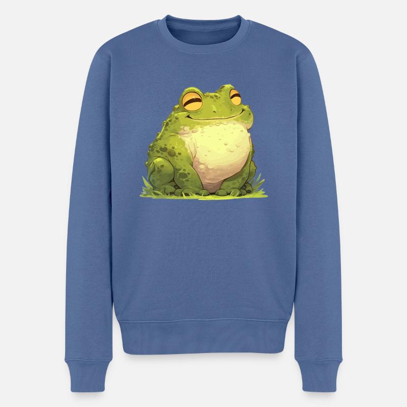 Bullfrog Ochsenfrösche Ochsenfrosch - Männer Premium Bio Pullover - Taubenblau