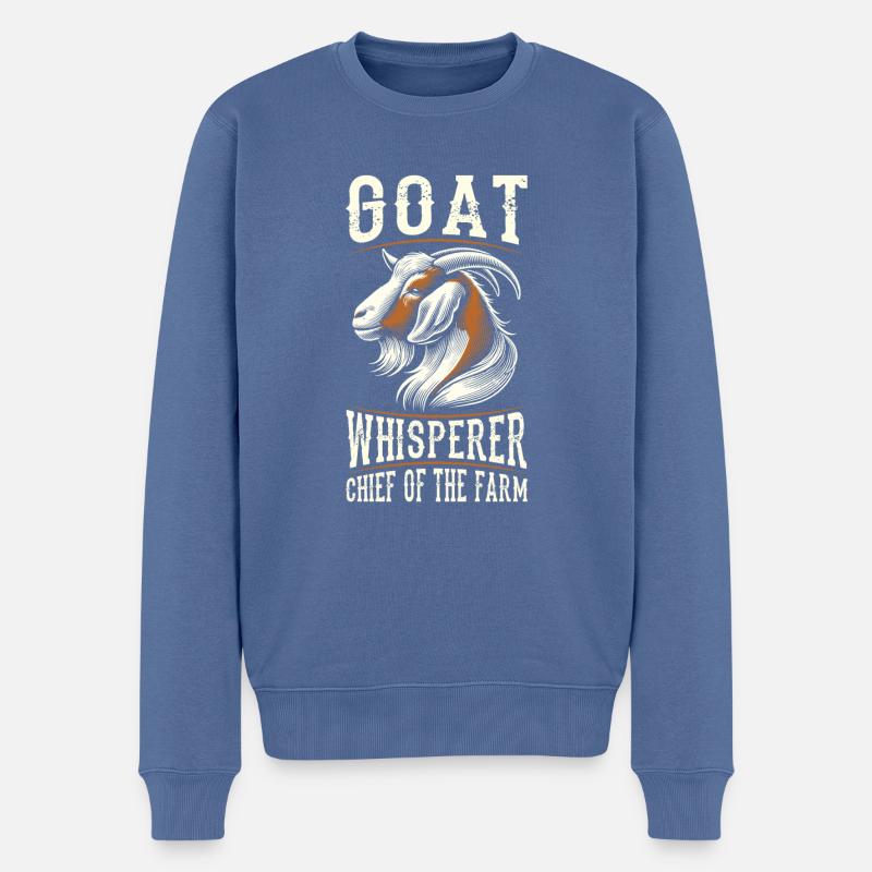 Ziege Chef Der Farm - Männer Premium Bio Pullover - Taubenblau