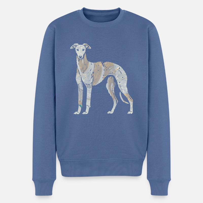 Greyhound Greyhound Empreinte digitale - Pull Premium bio Homme - bleu pigeon