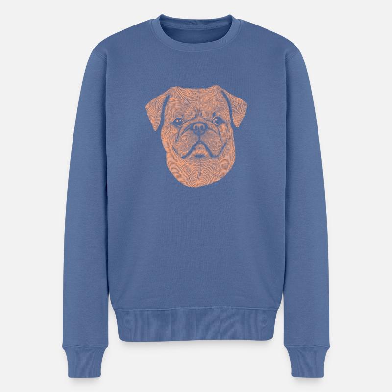 Empreinte digitale pékinoise - Pull Premium bio Homme - bleu pigeon