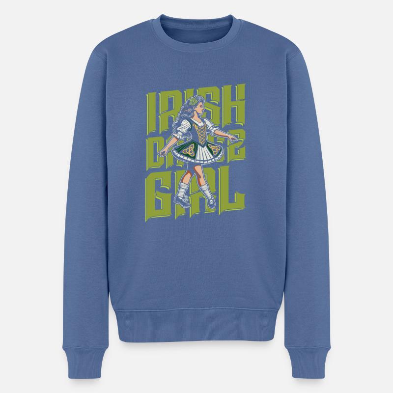 Danse Irlandaise Irischer Tanz - Pull Premium bio Homme - bleu pigeon