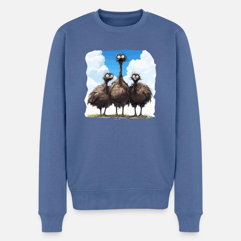 Emus Emu - Pull Premium bio Homme - bleu pigeon
