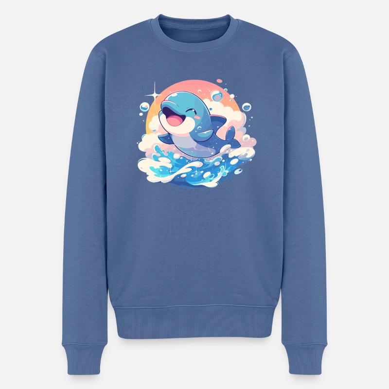 Dauphin Dauphins Dauphin - Pull Premium bio Homme - bleu pigeon
